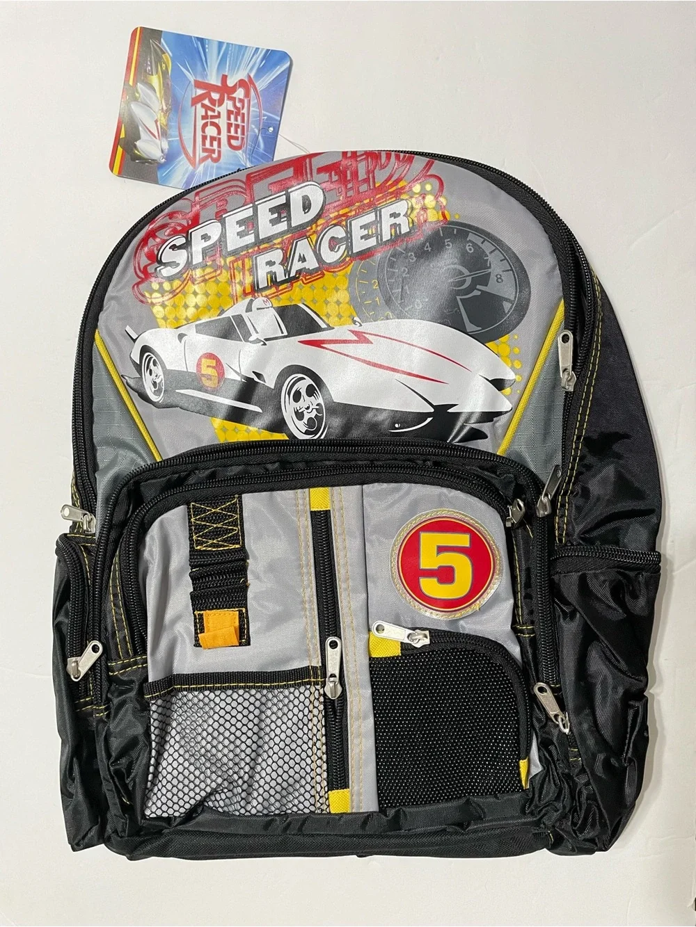 Large Backpack- 16” Speed Racer Movie  Mach 5  Backpack Bag ,New With Tag!